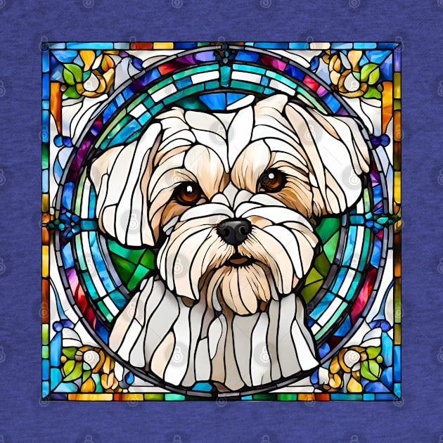 Stained Glass Maltese Dog by Doodle and Things